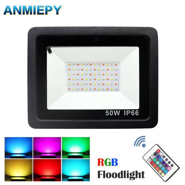 

floodlights 30w 50w 100w rgb led flood light 16 colors waterproof floodlight outdoor spotlight with remote party neon