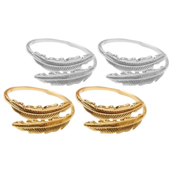 

4pcs exquisite napkin clasps elegant leaf rings party table decor