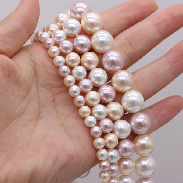 

other exquisite beads stylish round white pink purple mixed color shell beaded for jewelry making diy bracelets necklace accessories