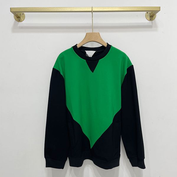 

2021 autumn round neck hoodies green contrast loose slim trend women's coat, Black