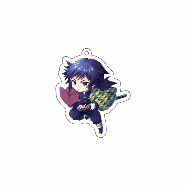 

anime keychain demon slayer man cartoon acrylic pendant kids women two sided kamado tanjirou keyring charms accessories llaveros, Slivery;golden
