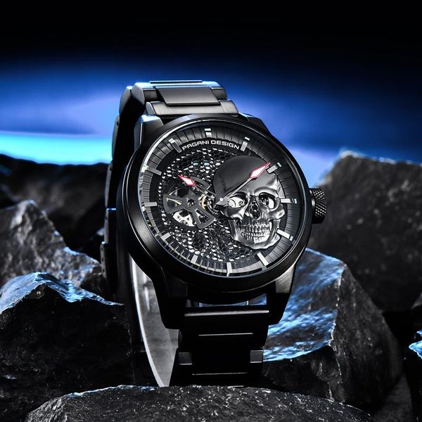 

wristwatches 2021 pagani design men's watches business wrist watch men skeleton mechanical for tourbillon automatic, Slivery;brown