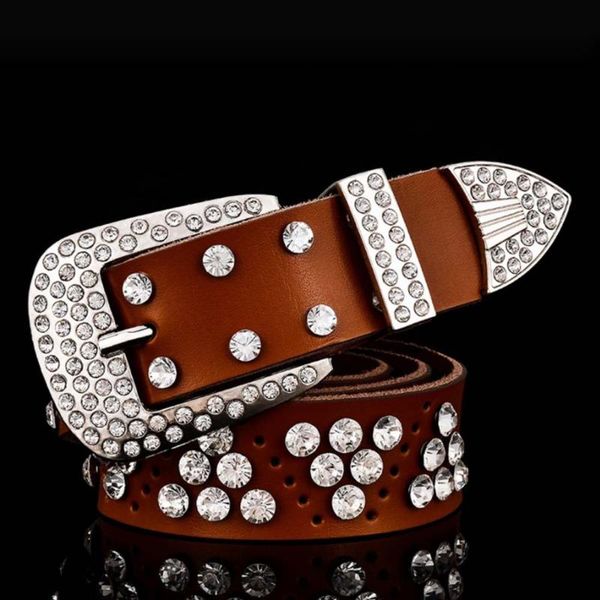 

belts women belt rhinestone luxury designer for men fashion cow genuine leather diamond waist jeans cinturones para mujer, Black;brown
