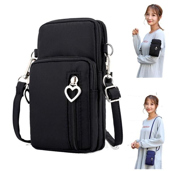 

evening bags mini women's shoulder bag fashion three zipper crossbody mobile phone purse multifunctional waterproof female messenger