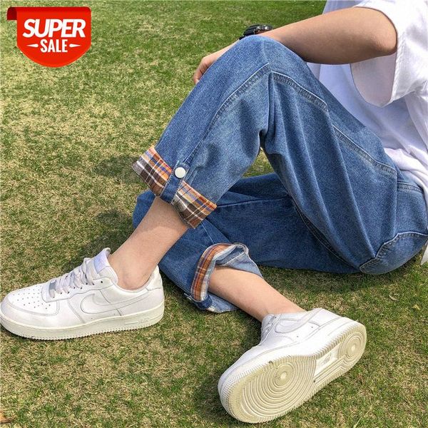 

jeans men's loose straight leg slim-fit trousers long #xt6l, Black