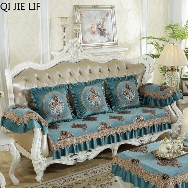 

chair covers qi jie life 1 piece sofa cover chenille towel slip resistant used four seasons armrest 18cm edge not a set