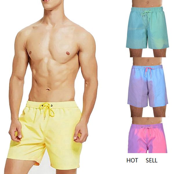 Dropshipping Farbwechsel Strand Shorts Männer Bademode Strand Hosen Warme Farbe Verfärbung Shorts Schwimmen Surfen Board Shorts