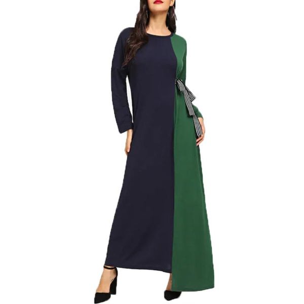 

men's jackets 2021 patchwork loose long dress maxi autumn winter big sizes women plus size sleeve o-neck casual dresses, Black;brown