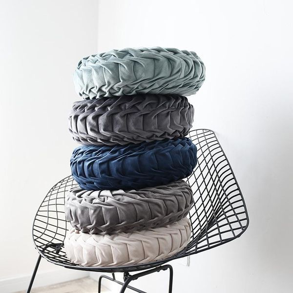 

cushion/decorative pillow european cushion sofa waist headrest custom-made circular hand-wrinkled wheel pumpkin