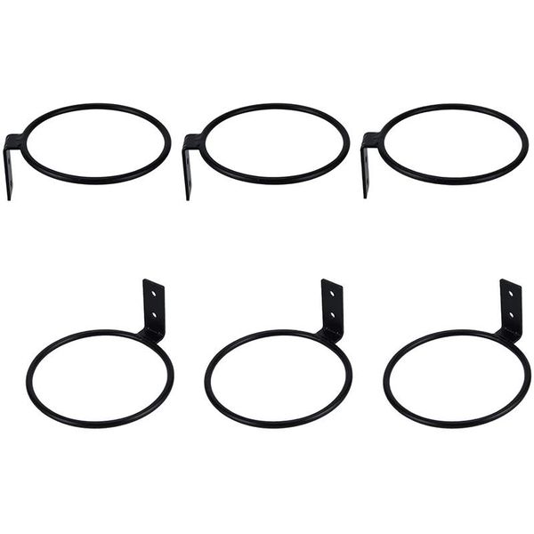 

inch flower pot holder ring wall mounted 6 pack metal planter hooks hangers bracket,black & rails