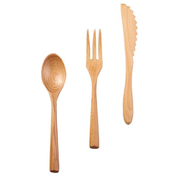 

chopsticks 3 pcs three-piece set of japanese zelkova cutlery for household use (log color)