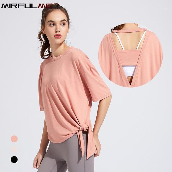 

summer women baggy sport t-shirts hollow out short sleeves yoga quick dry loose running shirts girls gym workout blouse outfit