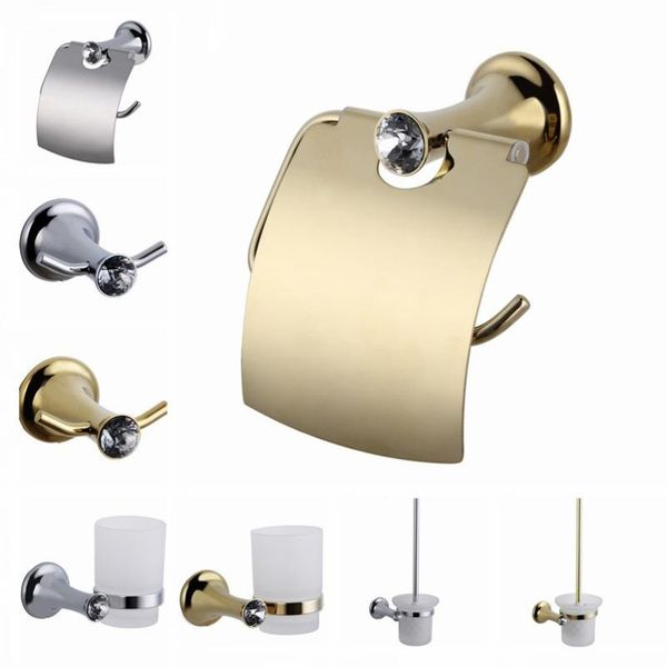 

bath accessory set chrome crystal towel rack bathroom hooks hardware suite stainless shower basket ring accessories
