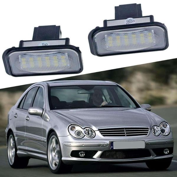 

working light 2x led license plate lights for w211 w203 5d w219 no error number lamps 6500k special lamp -