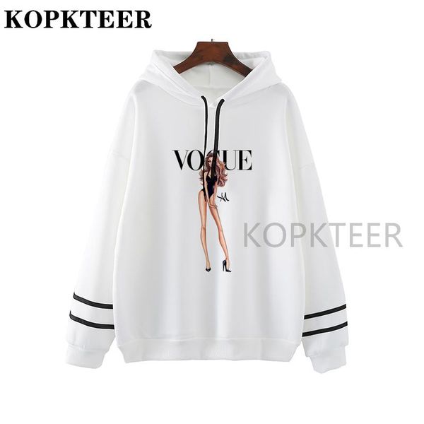 

vogue lady winter casual pullover harajuku hoodie vintage 90s aesthetic autumn pullovers femme fun hoodies women's & sweatshirts, Black