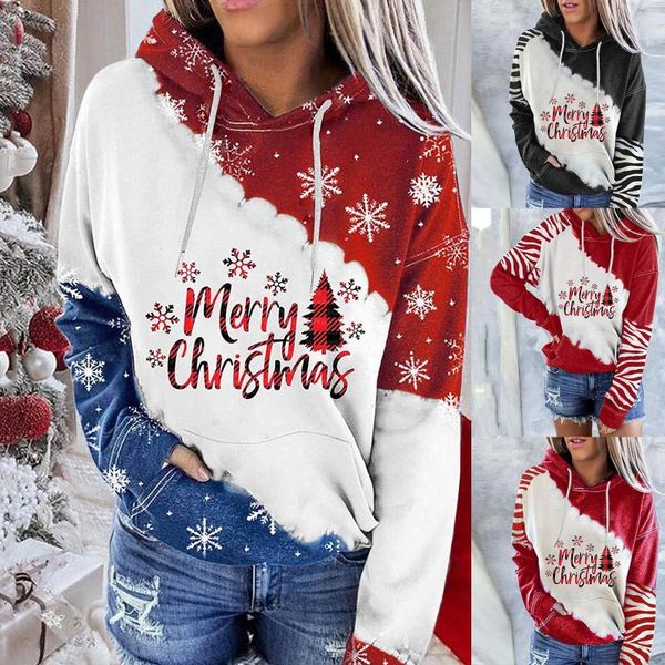 

women's hoodies & sweatshirts christmas deer hoodie winter warm pullover casual long sleeve fashion drawstring hooded outwear with pock, Black