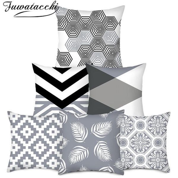 

cushion/decorative pillow 45*45cm gray striped geometric cushion cover polyester pillowcase cojines decorativos para sofa bedroom home decor