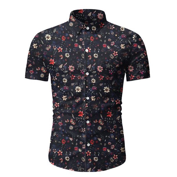 

men's casual shirts vintage paisley print hawaiian shirt men 2021 brand slim fit short sleeve mens dress beach party male chemise homme, White;black