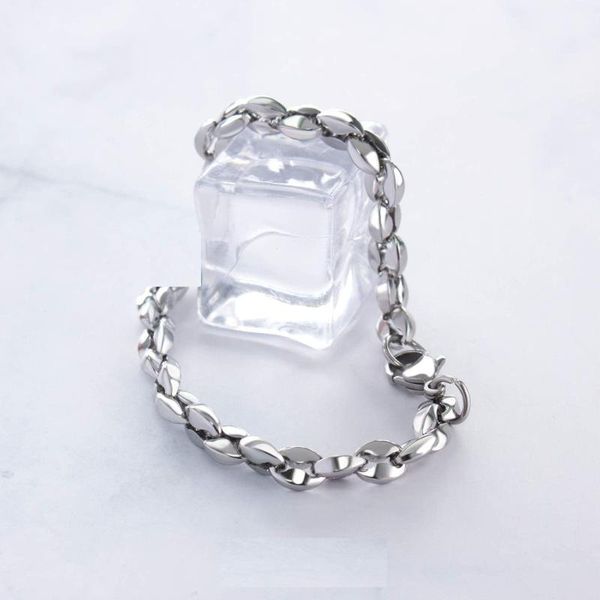 

chains design coffee bean pig nose chain necklace set for men women 304 stainless steel punk inoxyadabl luxury kpop gothic custom, Silver