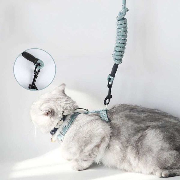 

cat collars & leads pet products japanese style and wind chest strap i-shaped traction rope adjustable flower chain