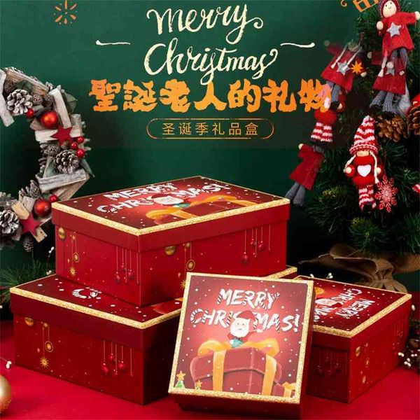 

new year decorations, sugar christmas eve gift apple box, candy can