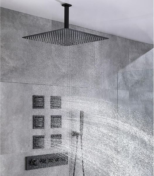 

wall mounted bathroom shower head 20 inch 500*500mm set thermostatic brass faucet multi-function sets