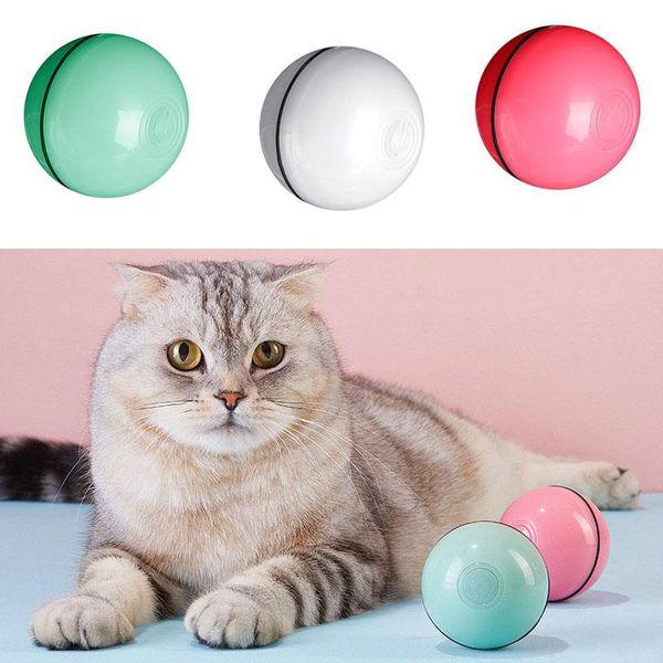 

cat toys interactive toy usb rechargeable led light 360 degree self rotating ball pets playing motion activated laser
