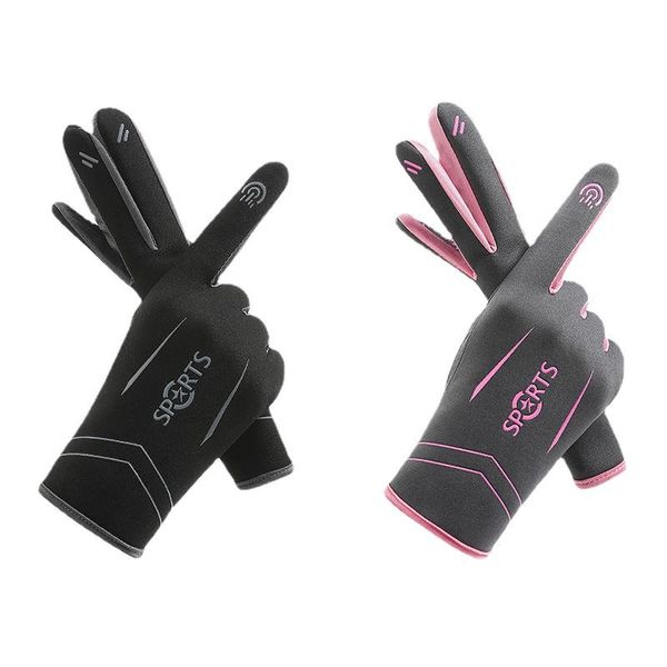 

cycling gloves warm for men and women autumn winter sports outdoor non-slip driving windproof touch screen gym, Black