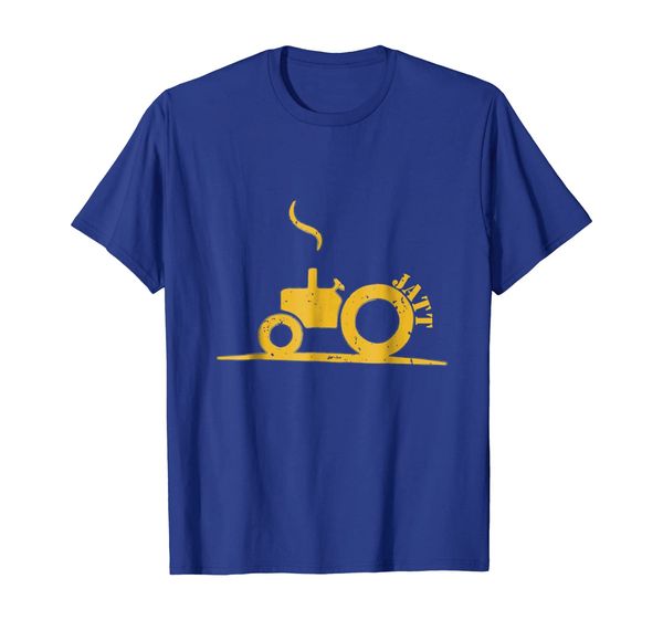 

punjabi jatt farmer tractor t-shirt, White;black