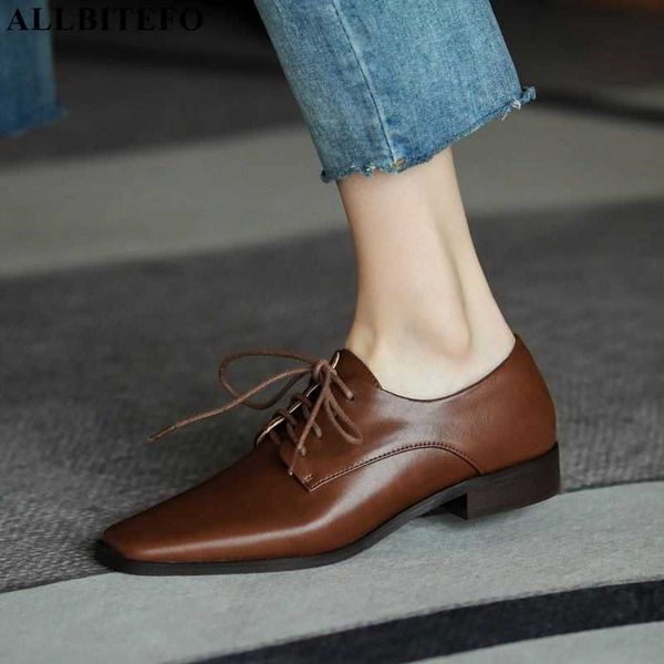 

allbitefo square toe thick heels soft genuine leather high heel shoes women heels shoes autumn spring fashion office work shoes 210611, Black
