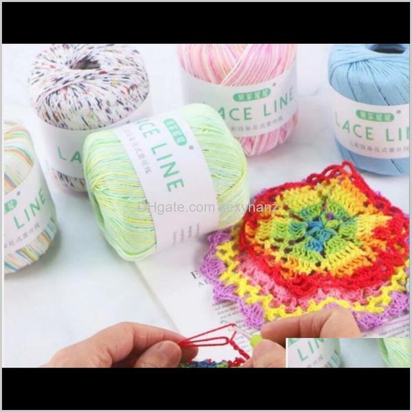 

yarn clothing fabric apparel drop delivery 2021 nodot5 lace fine wool crochet pure cotton hand diy knitting material bag summer linen line d, Black;white