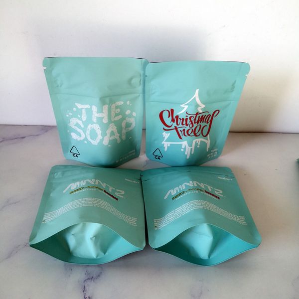 

7g 28g 3 5g cookies mylar bags smell proof bags the soap minntz grandiflora white runtz big apple christmas tree package