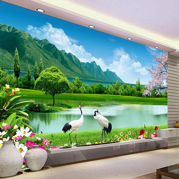 

wallpapers 3d wallpaper nature scenery lake po wall murals living room bedroom home decor background paper papel de parede frescoes