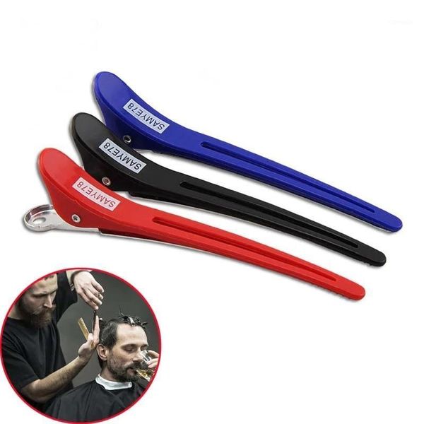 

hair accessories 1pc plastic aluminum alligator clips pro sectioning clamp hairpins reusable barber hairdressing salon grips, Slivery;white