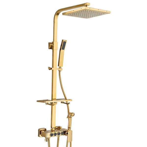

and cold digital shower set/bathroom system/square head/four-speed simple model with spray gun bathroom sets