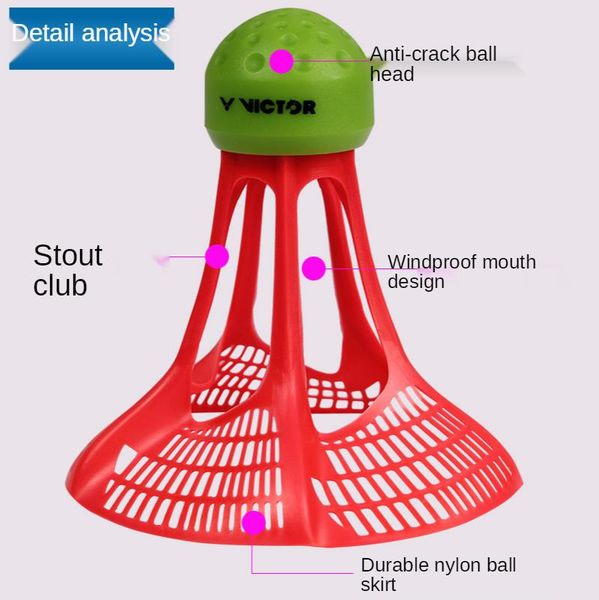 

victor outdoor badminton plastic nylon resistant windproof rubber balls shuttlecock sets