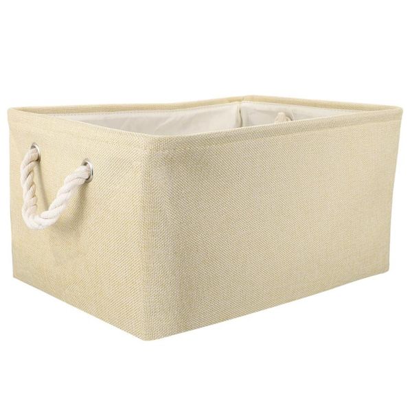 

storage baskets 1pc pet toys basket sundry clothing for home (beige)