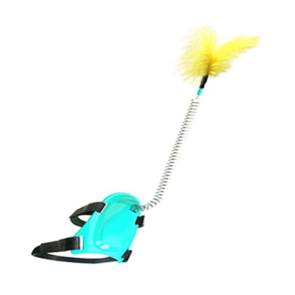 

cat toys interactive funny stick toy with feather kitten feet wand collar neck for