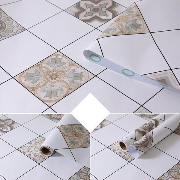 

wallpapers wokhome 3d self-adhesive floor wallpaper bathroom waterproof stickers tiles bedroom kitchen non-slip wall