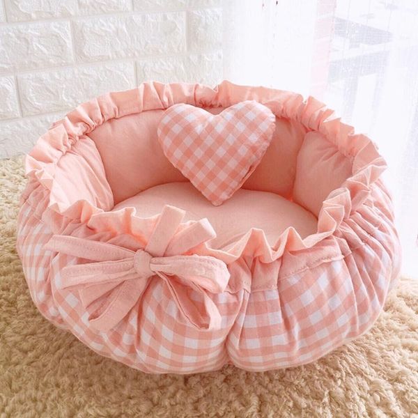 

kennels & pens 2021 pet dog cat lovely printed bed with heart toy dogs cats autumn winter sofas doggy puppy house pets products