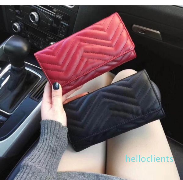 

new 2019 women wallet famous designer pu leather fashion single zipper ladies long purse, Red;black