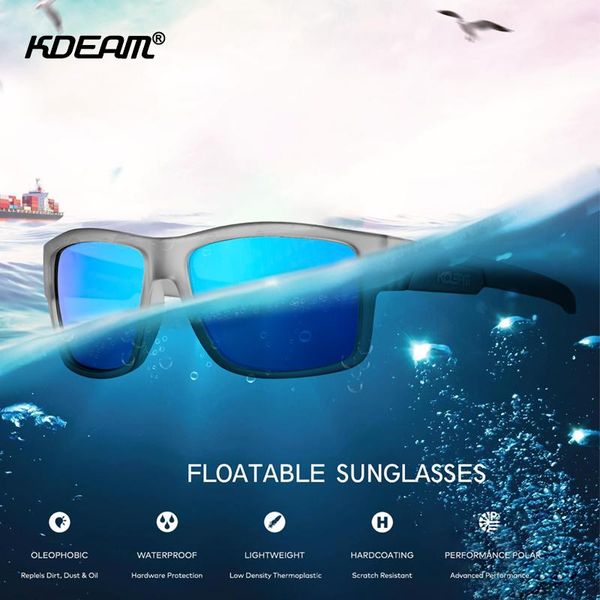 

sunglasses kdeam design innovation floating men square sports glasses polarized uv400 surfing boating sunglass fishing eyewear, White;black