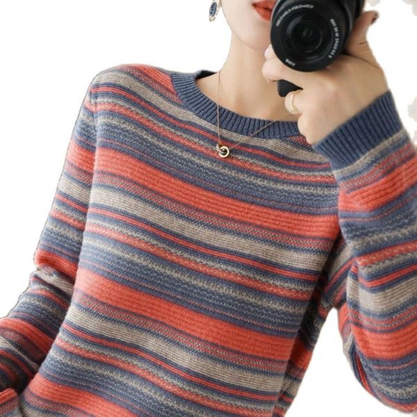 

women's sweaters outono camisola feminina solta de malha casual grande tamanho pulÃ´ver jumpers novo feminino fora vestindo parte superi, White;black