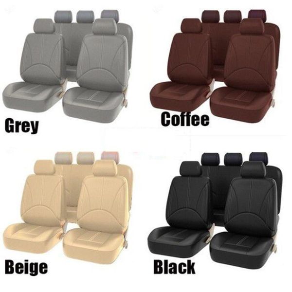 

car seat covers universal cover protector pu leather front & rear back cushion pad mat backrest for auto interior truck suv sedan