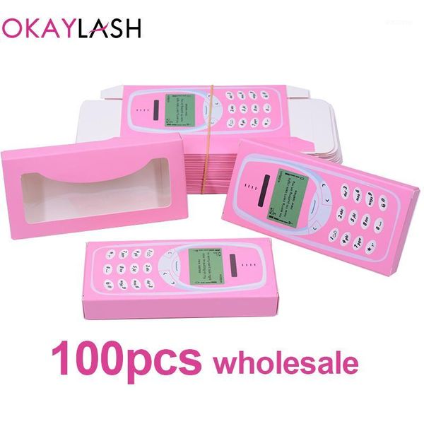 

mobile phone shape false eye lash paackaging box empty eyelashes case bulk price for 25mm long lashes packing container1