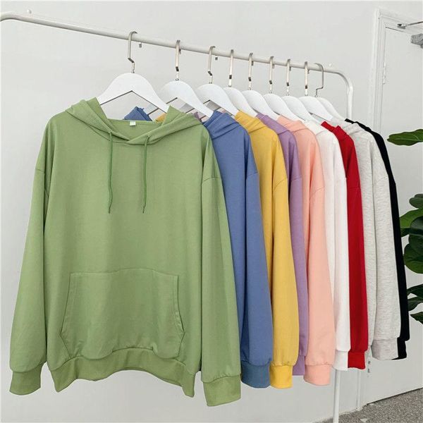 

women's hoodies & sweatshirts sweatshirt autumn winter solid hooded long sleeve thicken warm oversized lady fashion casual pink pullove, Black