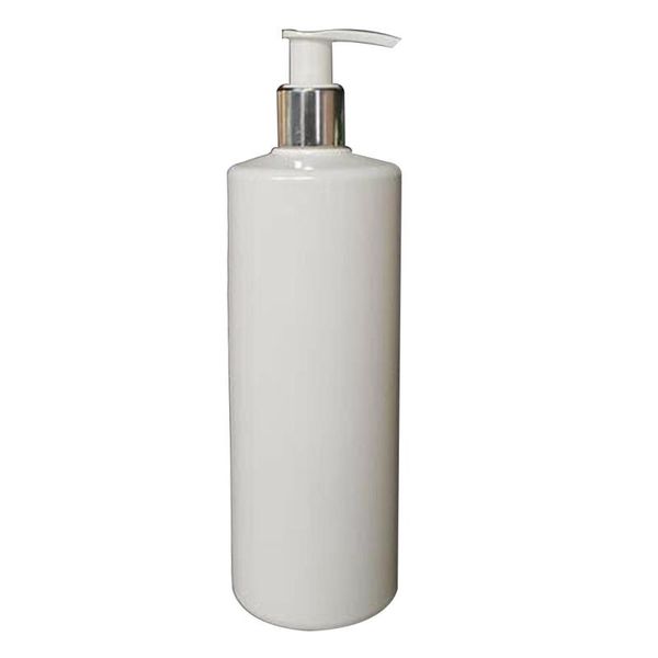 

flat shoulder pet plastic bottle durable and leak-proof bathroom bottles refillable pump head liquid container 5pc 500ml soap dispenser