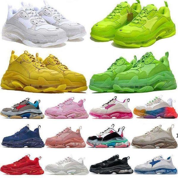 

crystal bottom balencaiga 17w triple s women mens dress shoes dad platform trainers sneaker designer flat sneakers, Black