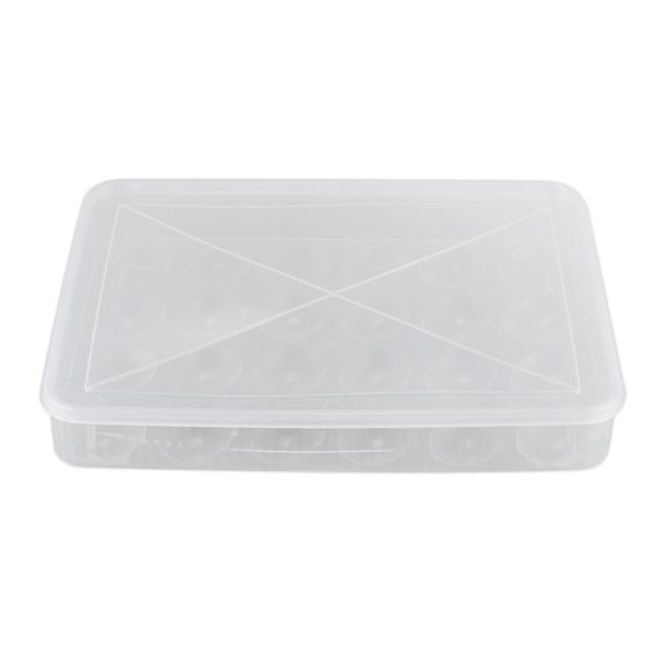 

storage bottles & jars covered egg holder for refrigerator, 24 eggs, clear, plastic:white