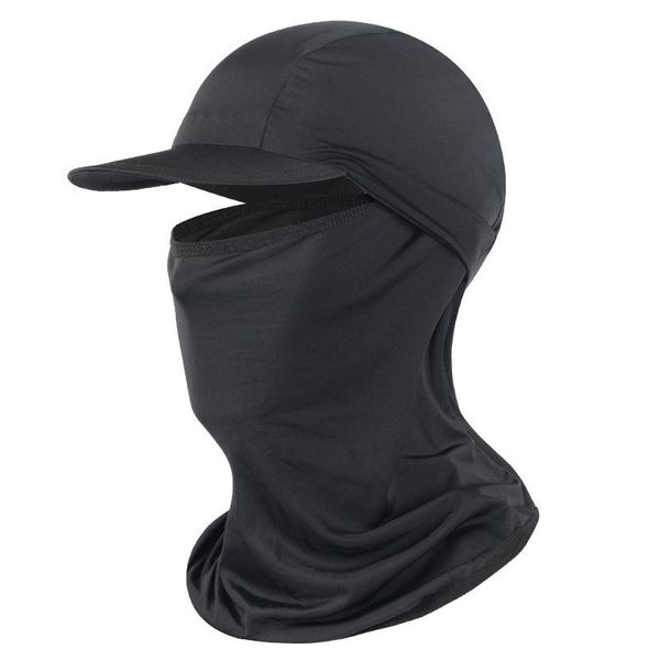 

cycling caps & masks summer cooling helmet liner headgear with brim full face bandanas outdoor fishing hiking scarf cover sun hat, Black
